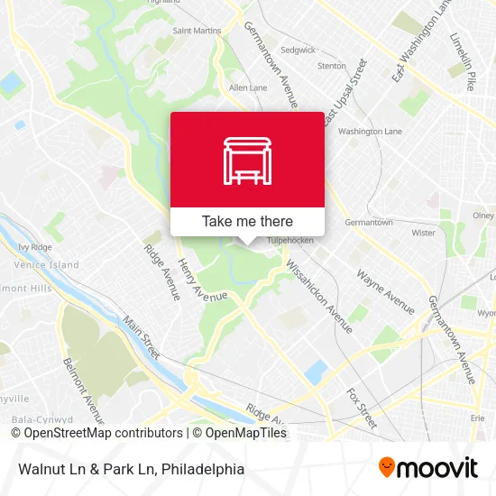 Walnut Ln & Park Ln map