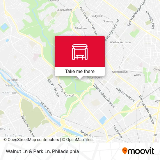 Walnut Ln & Park Ln map