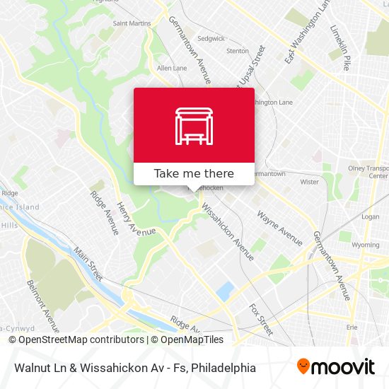 Mapa de Walnut Ln & Wissahickon Av - Fs
