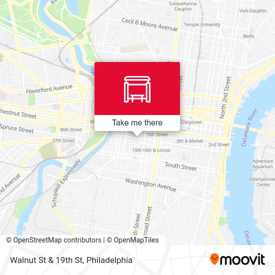 Walnut St & 19th St map
