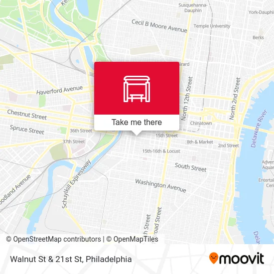 Walnut St & 21st St map