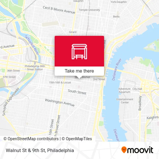 Mapa de Walnut St & 9th St