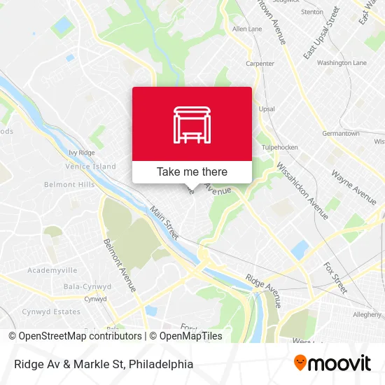 Ridge Av & Markle St map