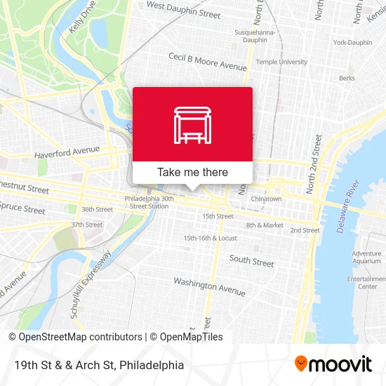 19th St & & Arch St map