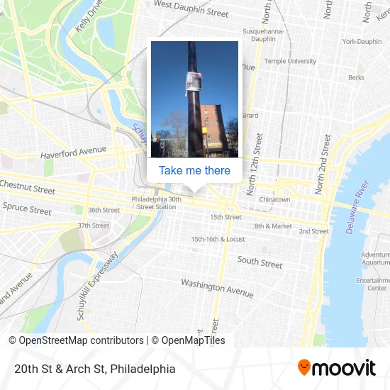 20th St & Arch St map