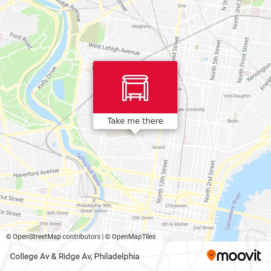 College Av & Ridge Av map