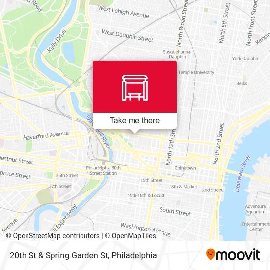 20th St & Spring Garden St map