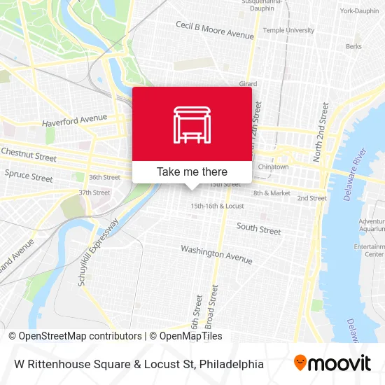 W Rittenhouse Square & Locust St map