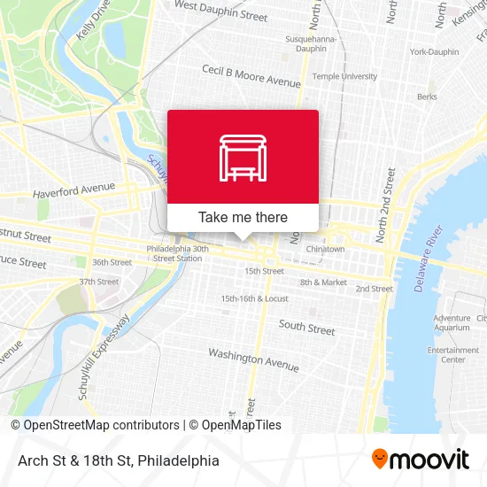 Arch St & 18th St map