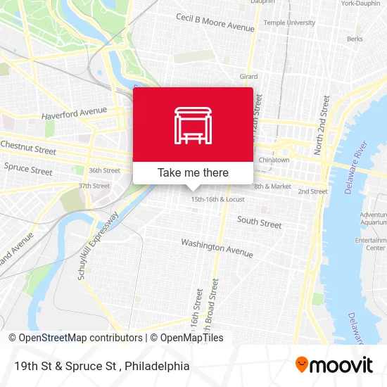 19th St & Spruce St map