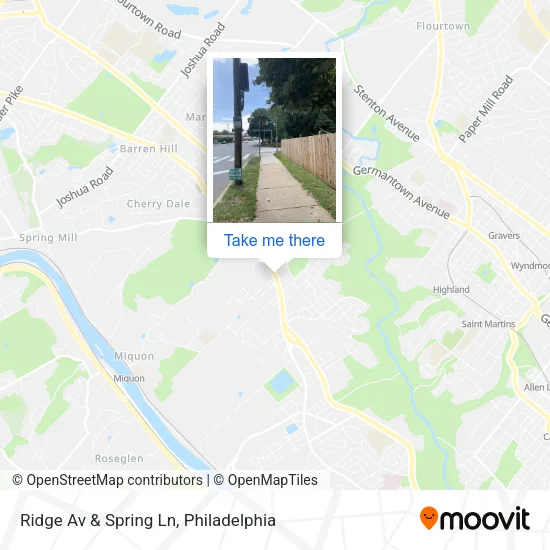 Ridge Av & Spring Ln map
