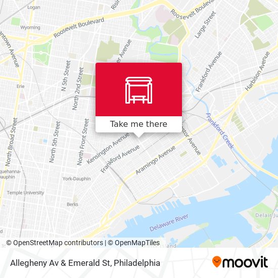 Allegheny Av & Emerald St map