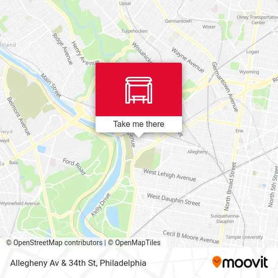 Allegheny Av & 34th St map