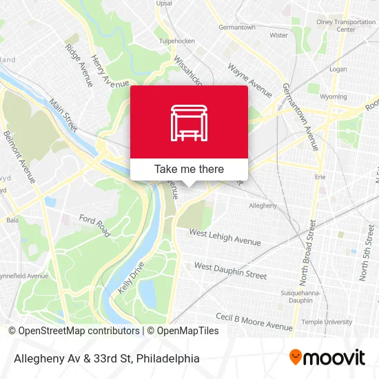 Allegheny Av & 33rd St map