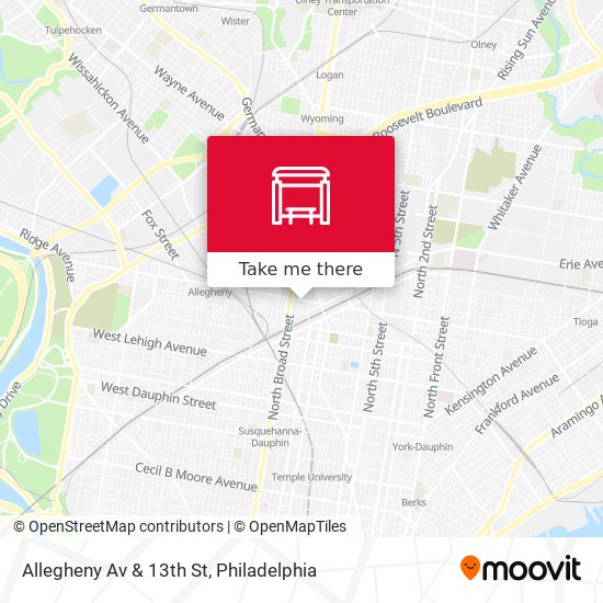 Allegheny Av & 13th St map