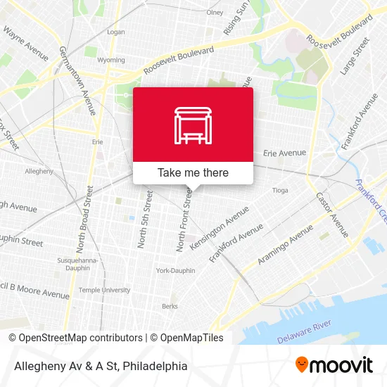 Allegheny Av & A St map