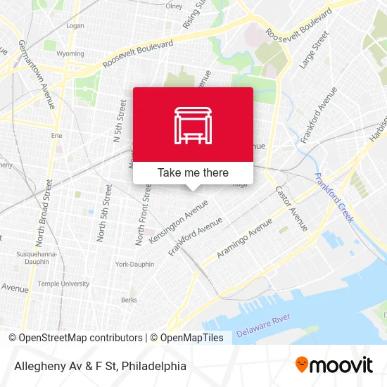 Allegheny Av & F St map