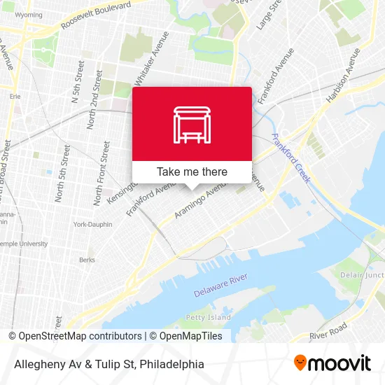 Allegheny Av & Tulip St map