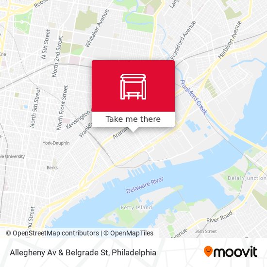 Allegheny Av & Belgrade St map