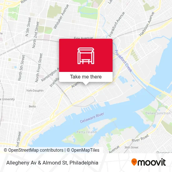 Allegheny Av & Almond St map