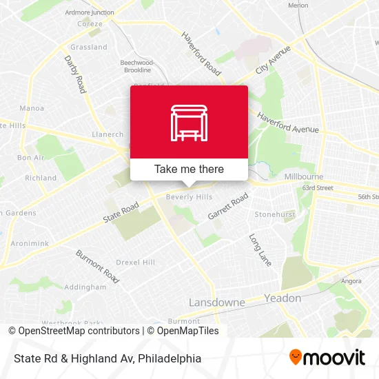 State Rd & Highland Av map