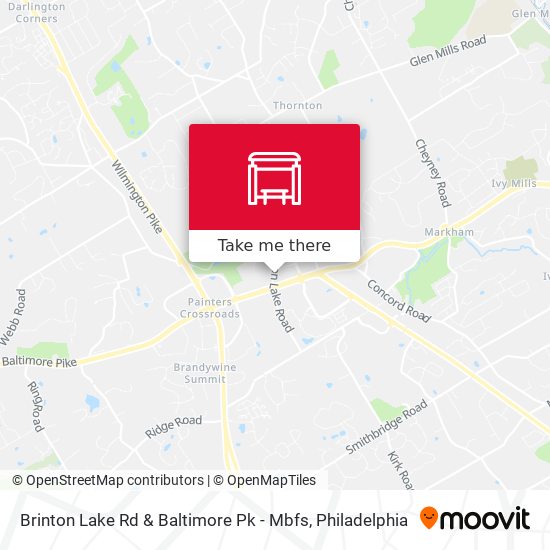 Brinton Lake Rd & Baltimore Pk - Mbfs map