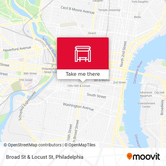 Broad St & Locust St map