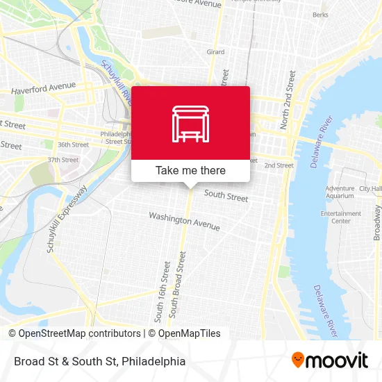 Broad St & South St map