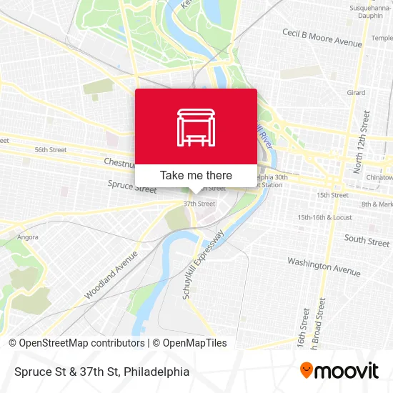 Spruce St & 37th St map