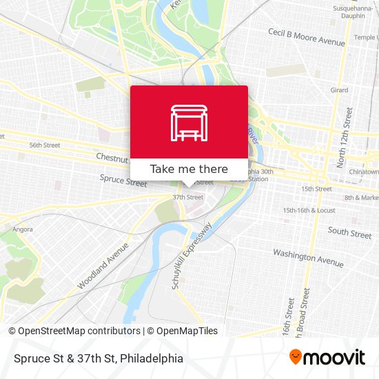 Spruce St & 37th St map