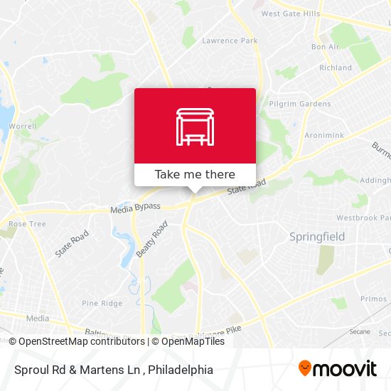Mapa de Sproul Rd & Martens Ln