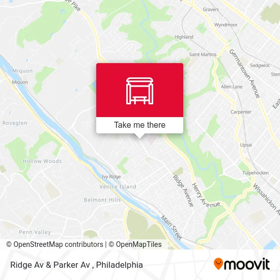 Ridge Av & Parker Av map