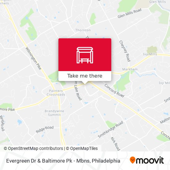 Evergreen Dr & Baltimore Pk - Mbns map