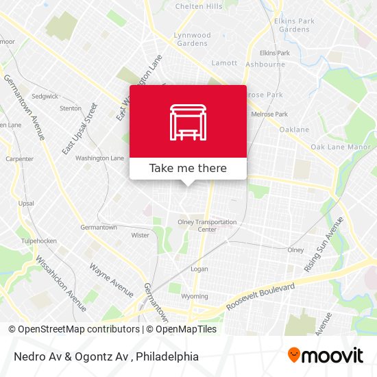Nedro Av & Ogontz Av map