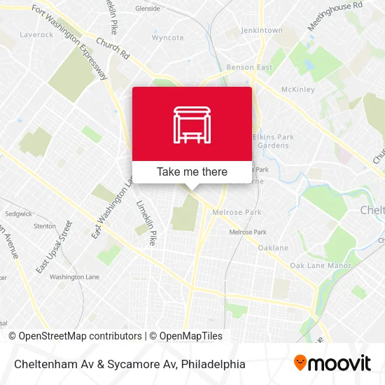 Cheltenham Av & Sycamore Av map