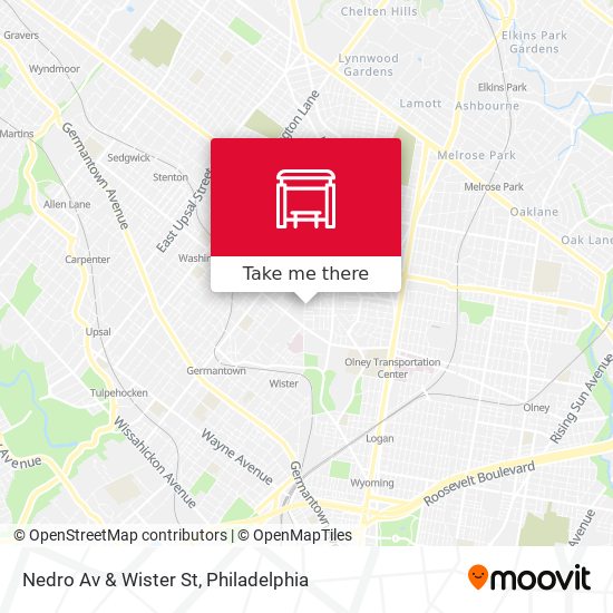 Nedro Av & Wister St map