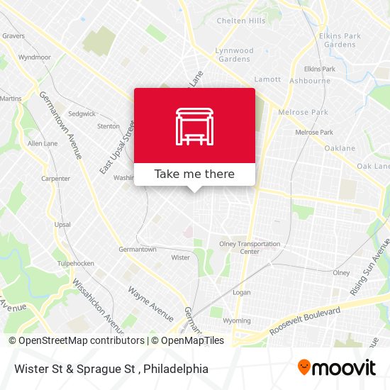 Wister St & Sprague St map