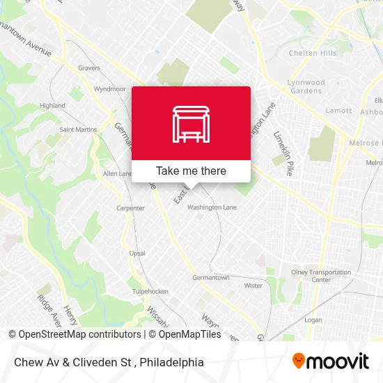 Chew Av & Cliveden St map