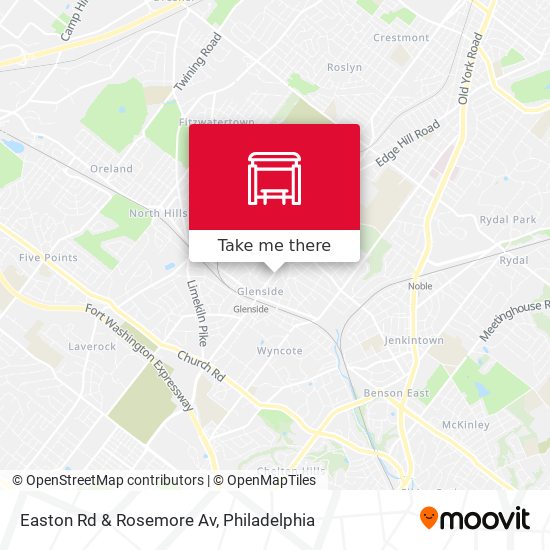 Easton Rd & Rosemore Av map