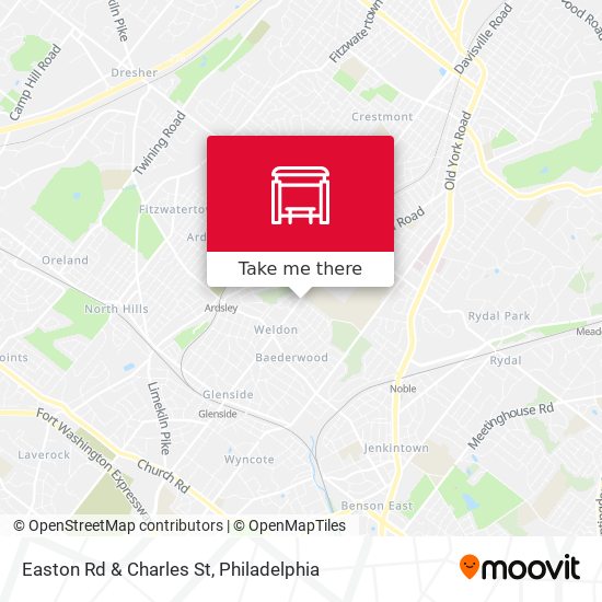 Easton Rd & Charles St map