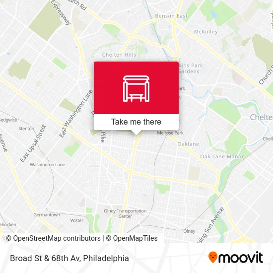 Broad St & 68th Av map