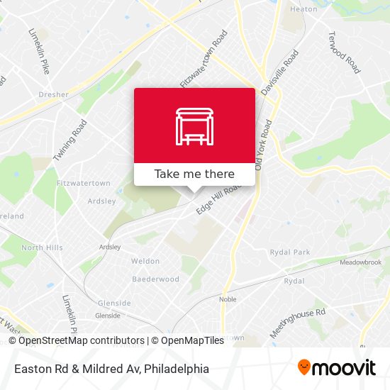 Easton Rd & Mildred Av map
