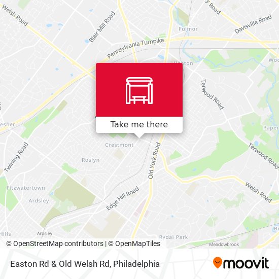 Easton Rd & Old Welsh Rd map