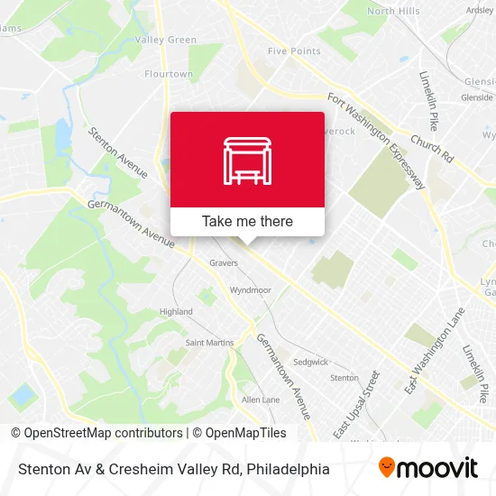 Stenton Av & Cresheim Valley Rd map