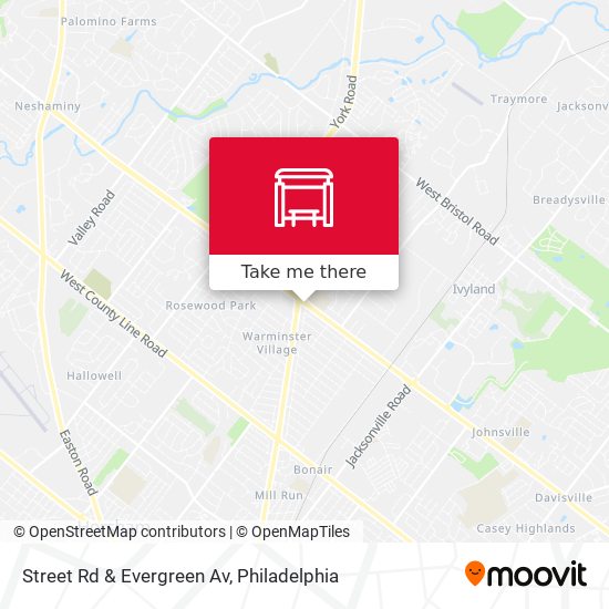 Street Rd & Evergreen Av map