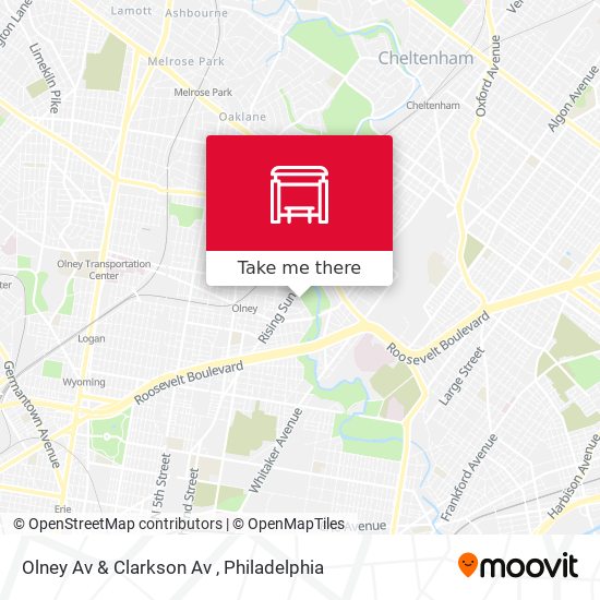 Olney Av & Clarkson Av map