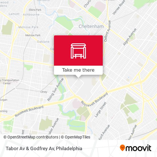 Tabor Av & Godfrey Av map