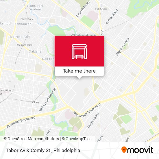 Tabor Av & Comly St map