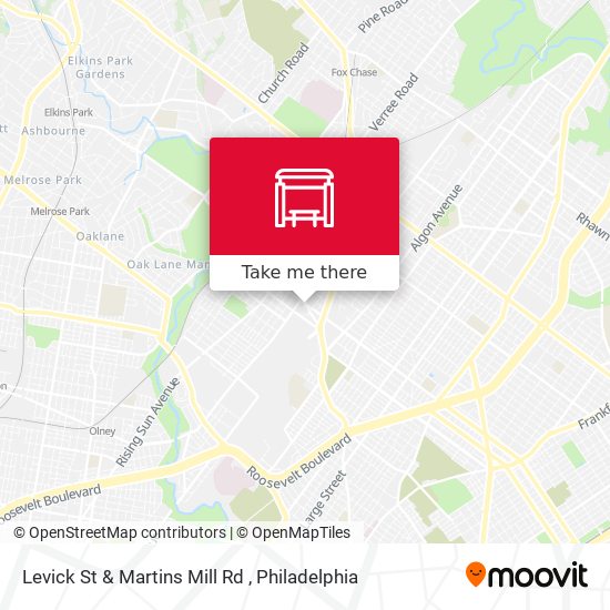Levick St & Martins Mill Rd map