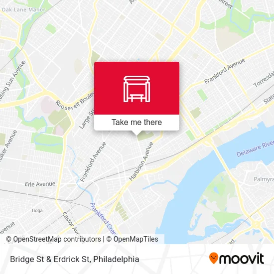 Bridge St & Erdrick St map